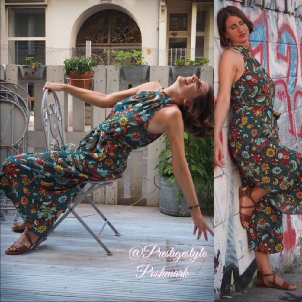 ANTHROPOLOGIE Geneva Halter Wide Leg Jumpsuit - Picture 6 of 7